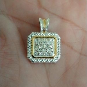 Avon SP pendant silver and gold toned with crystal colored gemstones